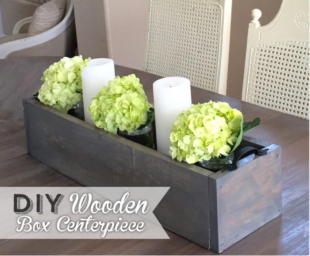 Wooden box centerpiece