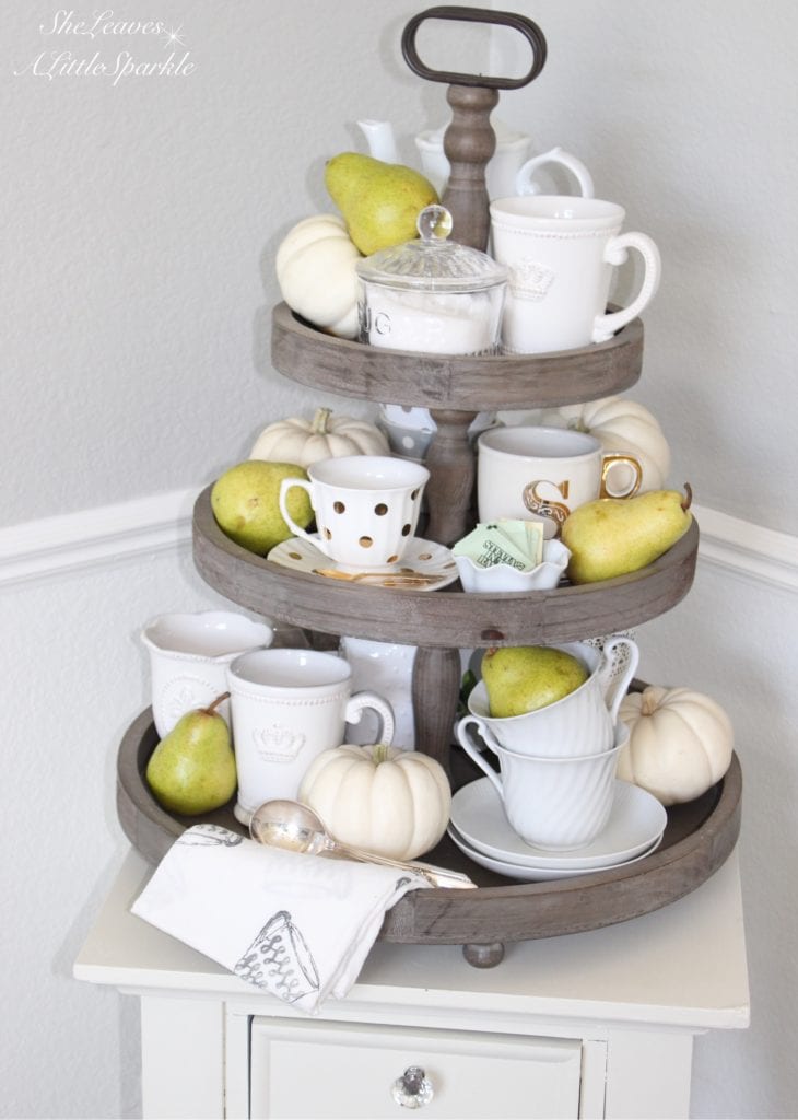 harvest have fall tour 2016 home decor fall blog hop tea station painted fox dear lillie 3 tiered stand