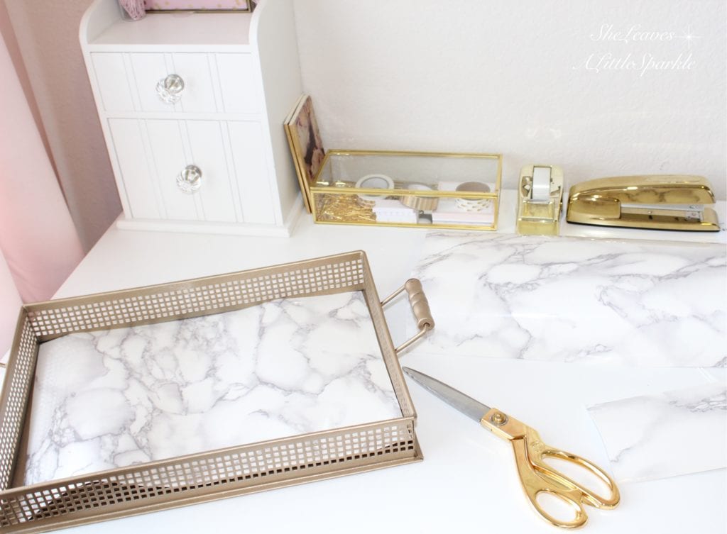 faux marble tray diy