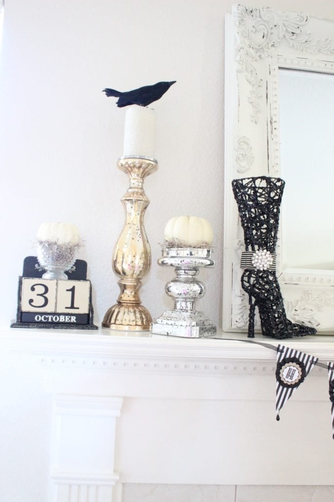 spooky chic halloween mantel