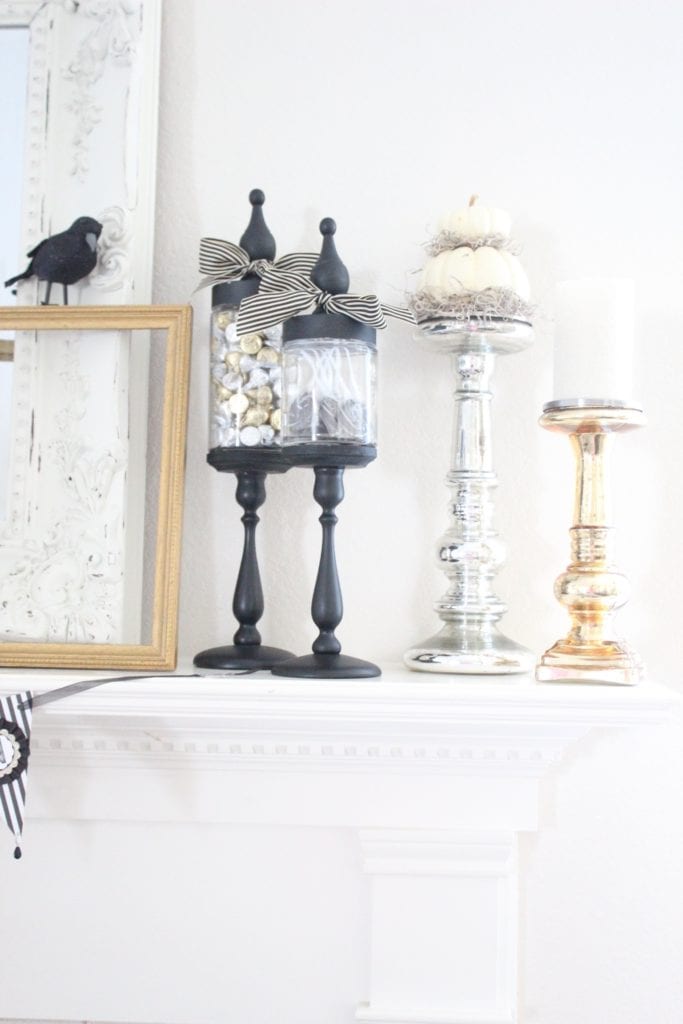 spooky chic halloween mantel