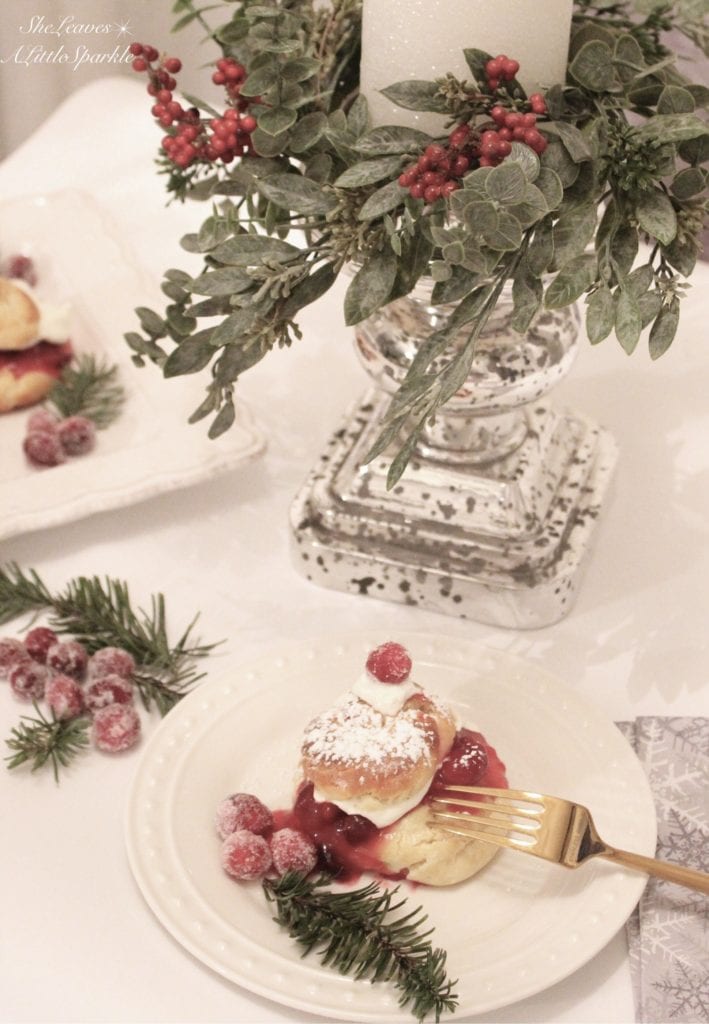 christmas desserts cream puff recipe with cranberry-orange sauce vanilla cream