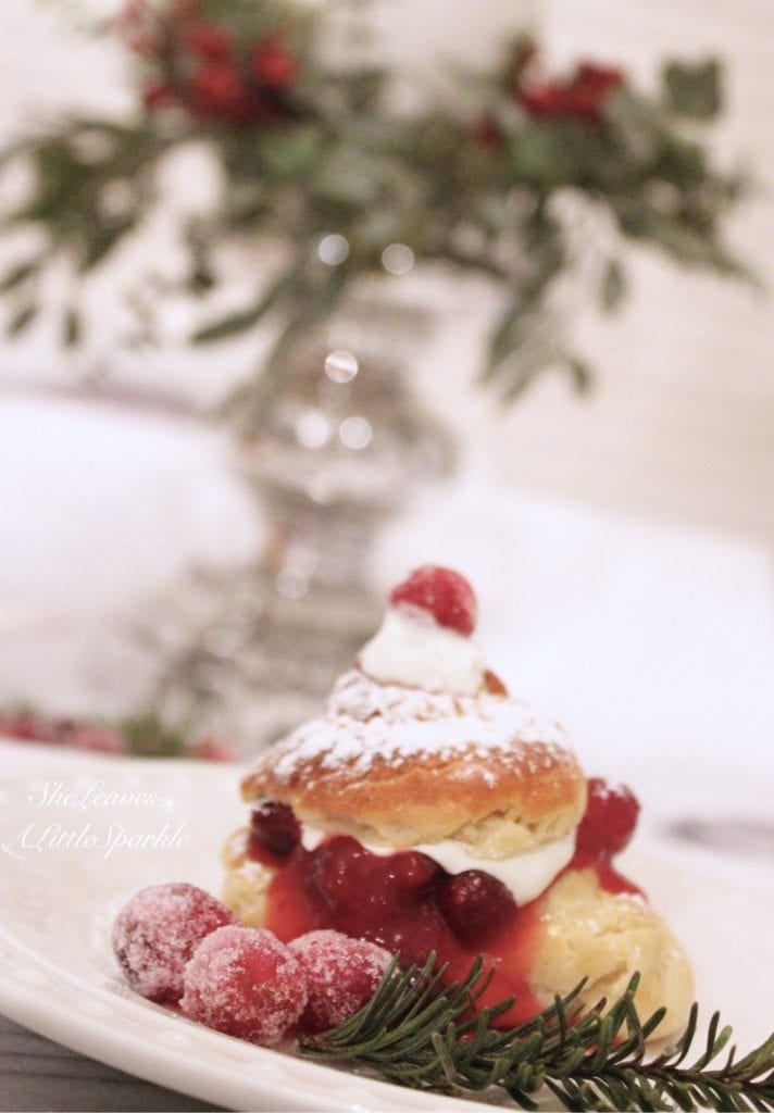 Christmas desserts creampuff recipe with cranberry orange sauce vanilla pastry cream