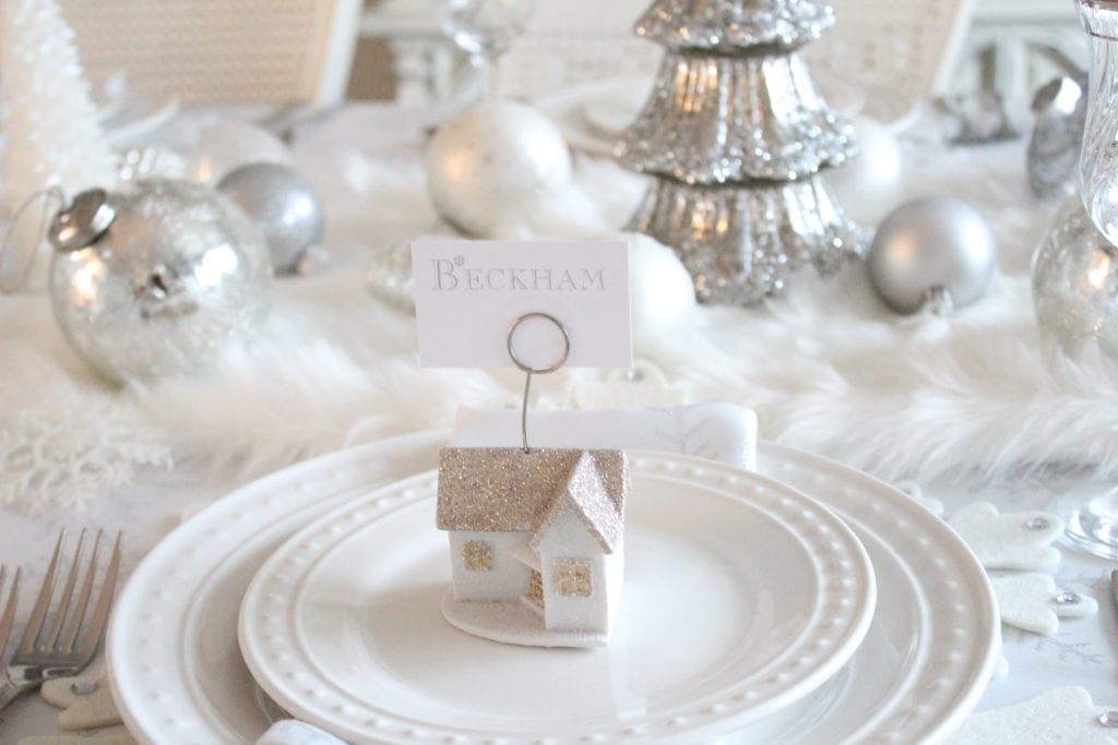 adding glam to christmas decor winter wonderland tablescape