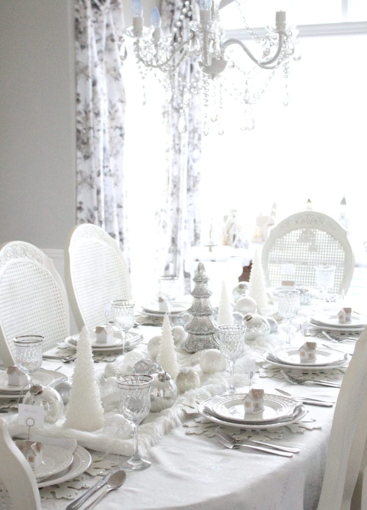 adding glam to christmas decor winter wonderland tablescape