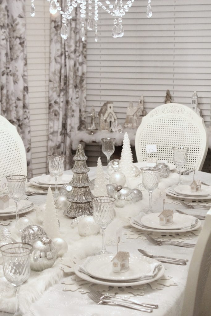 adding glam to christmas decor winter wonderland tablescape