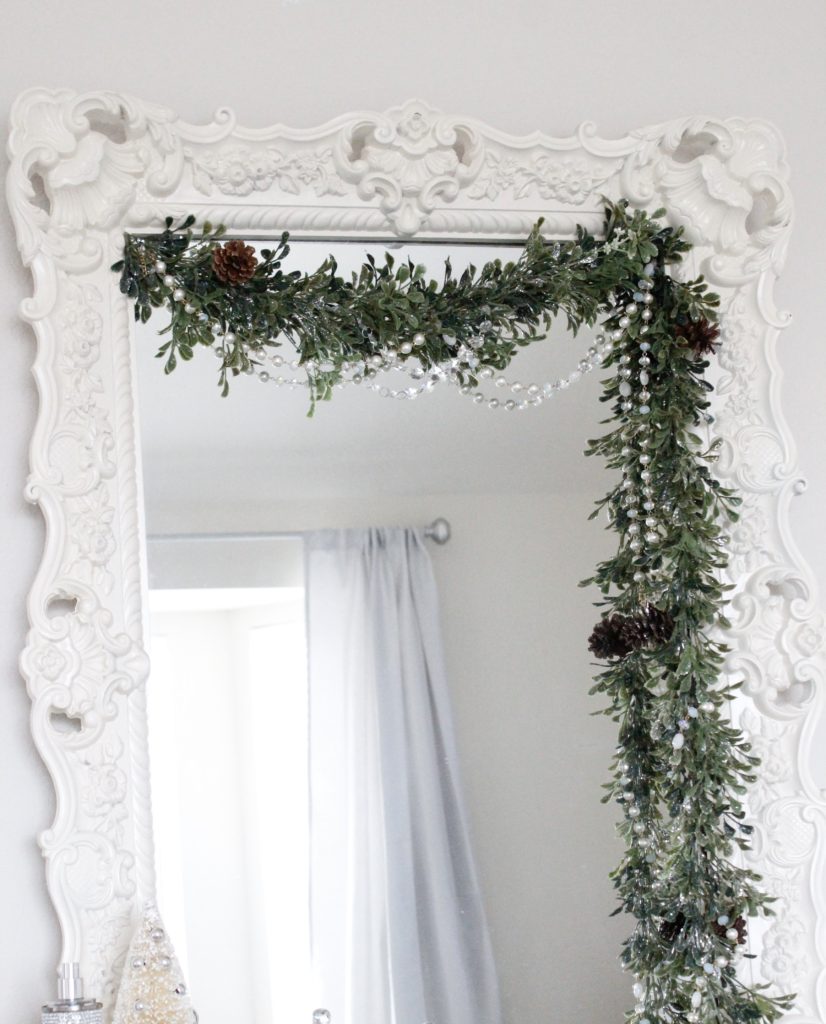 Christmas Bedroom Decor Greenery Holiday Christmas garland swag with bling and beads