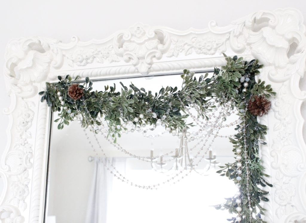 Christmas Bedroom Decor Greenery Holiday Christmas garland swag with bling and beads