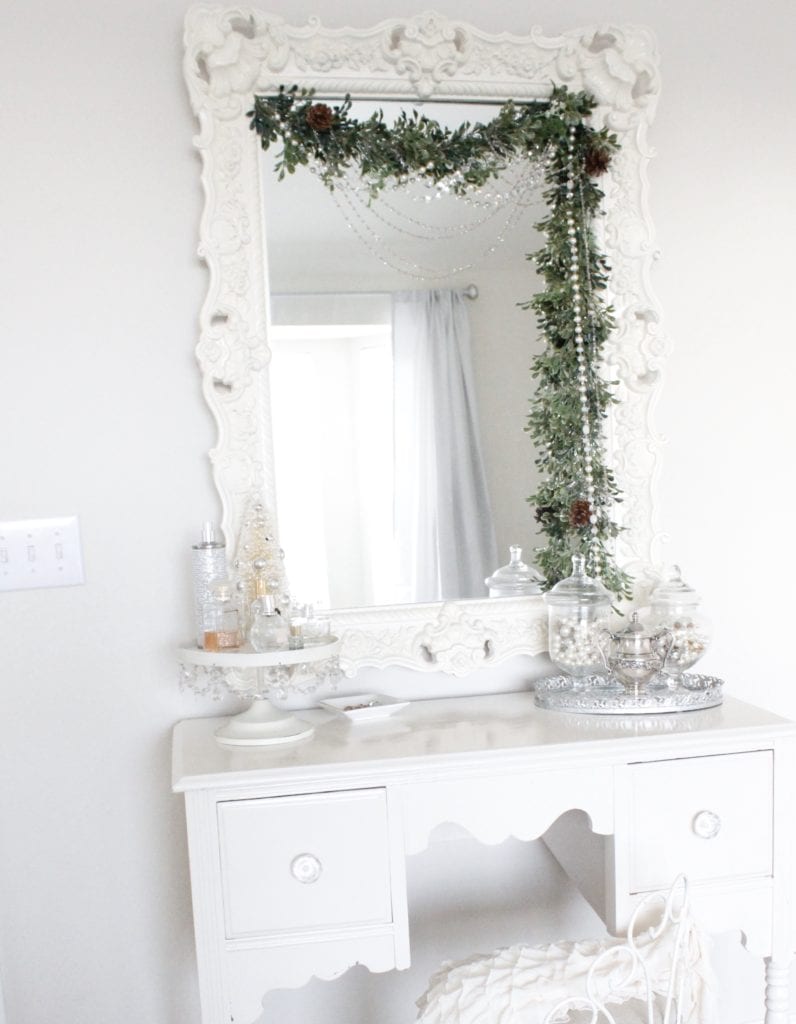 Christmas Bedroom Decor Greenery Holiday Christmas garland swag with bling and beads