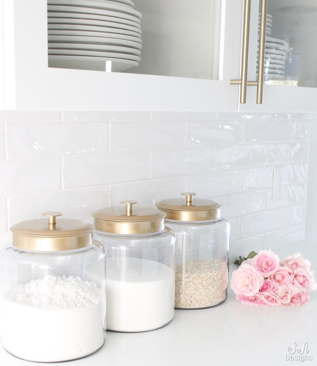 DIY Gold & Glass Canisters For The Kitchen - Summer Adams