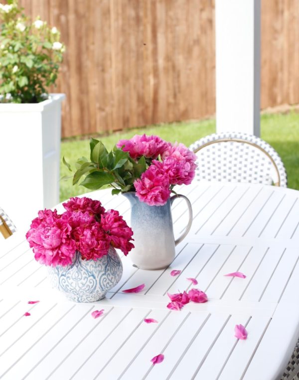 French Inspired Back Patio Dining Summer Adams