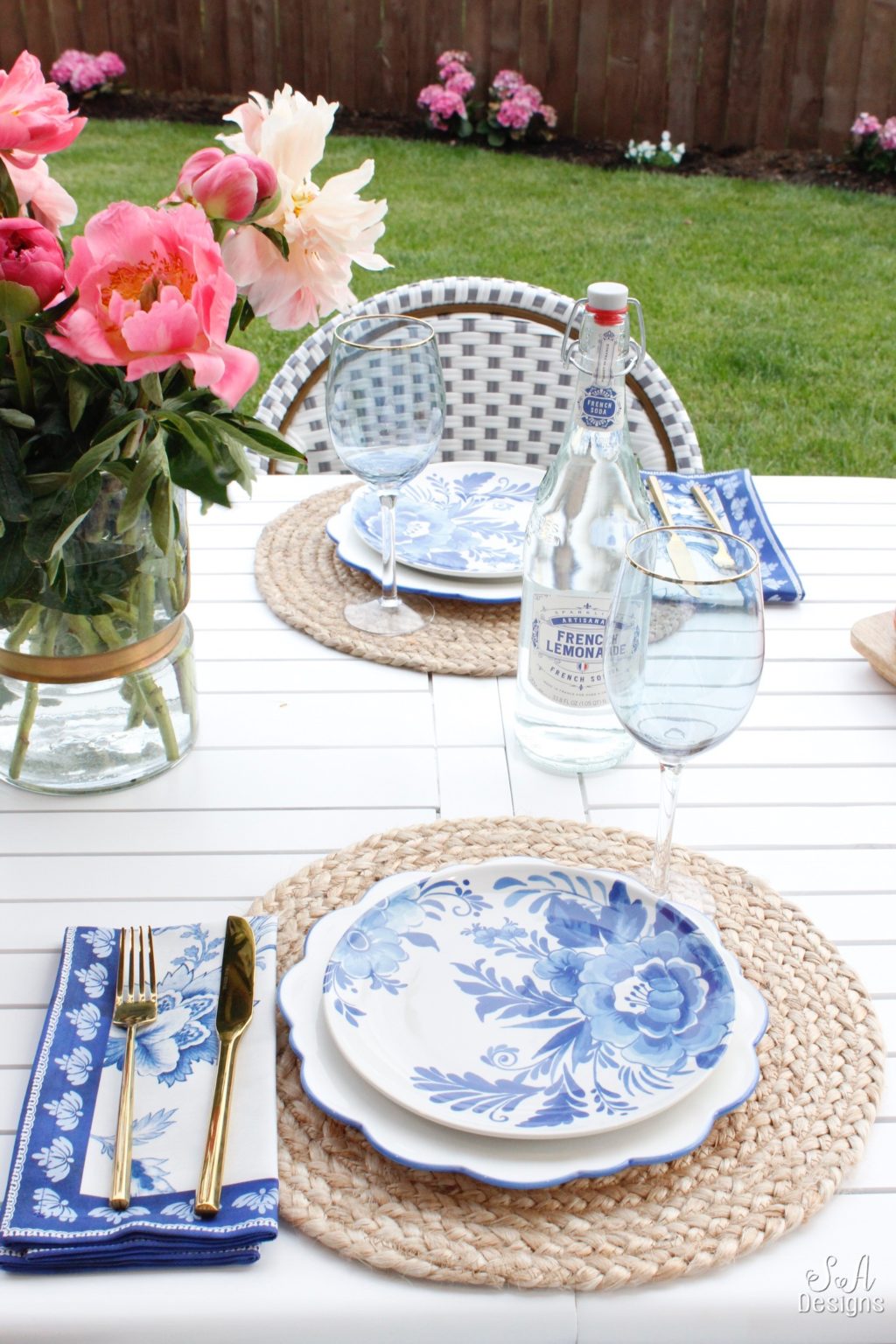 French Inspired Back Patio Dining - Summer Adams