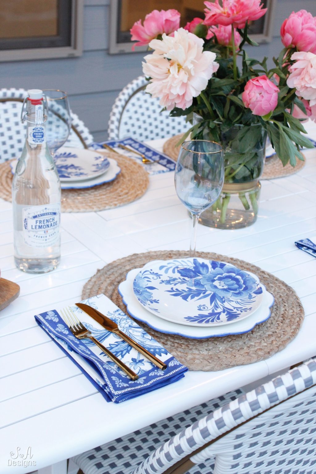 French Inspired Back Patio Dining - Summer Adams