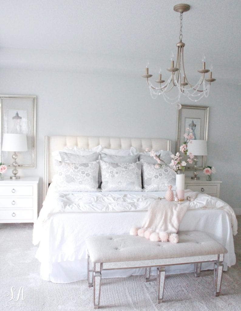 nordstrom at home throw blanket, blush tones, romantic neutral elegant bedroom, gray owl 50% benjamin moore