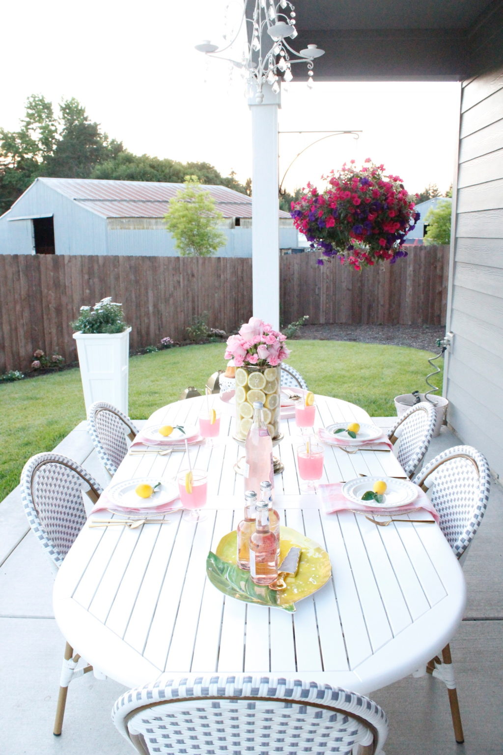 Pink best sale garden table