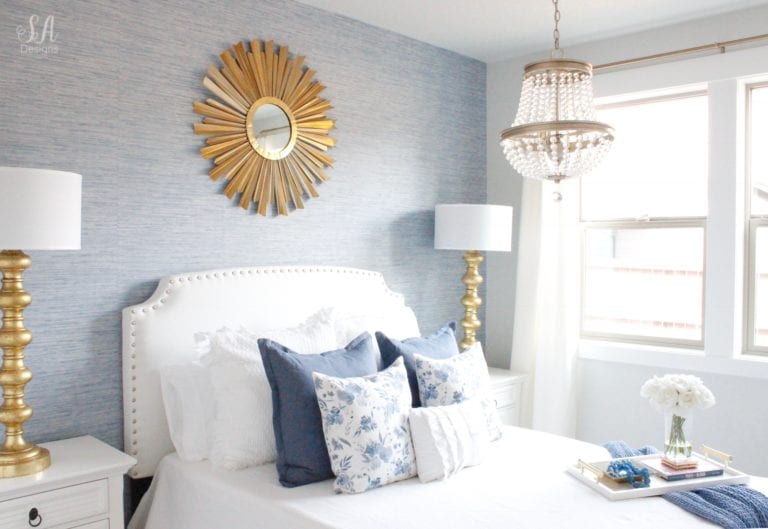 Coastal Glam Guest Bedroom Reveal - Summer Adams