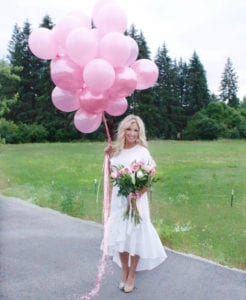 summer adams rachel parcell collection white eyelet summer dress 40th birthday photo shoot national pink day