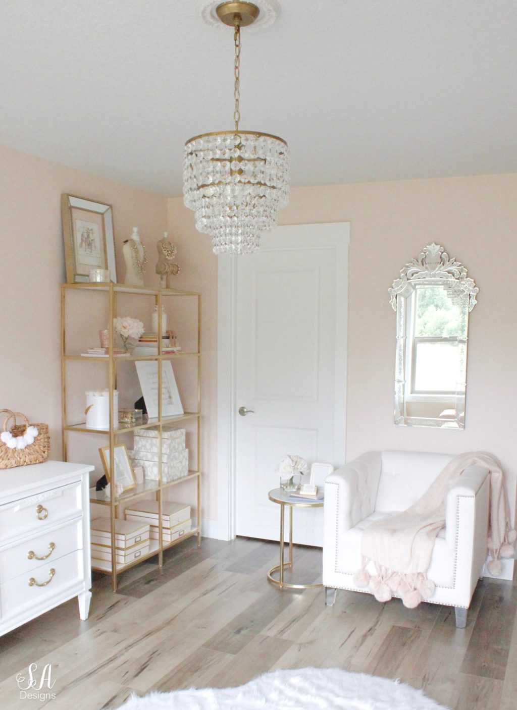 Updated Glam Office Reveal With Blush Pink Walls - Summer Adams