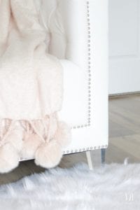 hollywood tufted glam acrylic white club chair, blush pompom throw blanket nordstrom at home