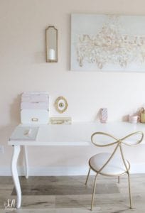 blush and gold office chic glam accessories, press for diet coke button or press for champagne button, bow chair