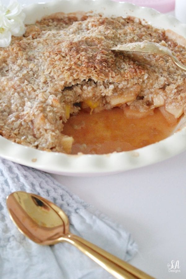 Simple & Delicious Apple Peach Crisp Summer Adams