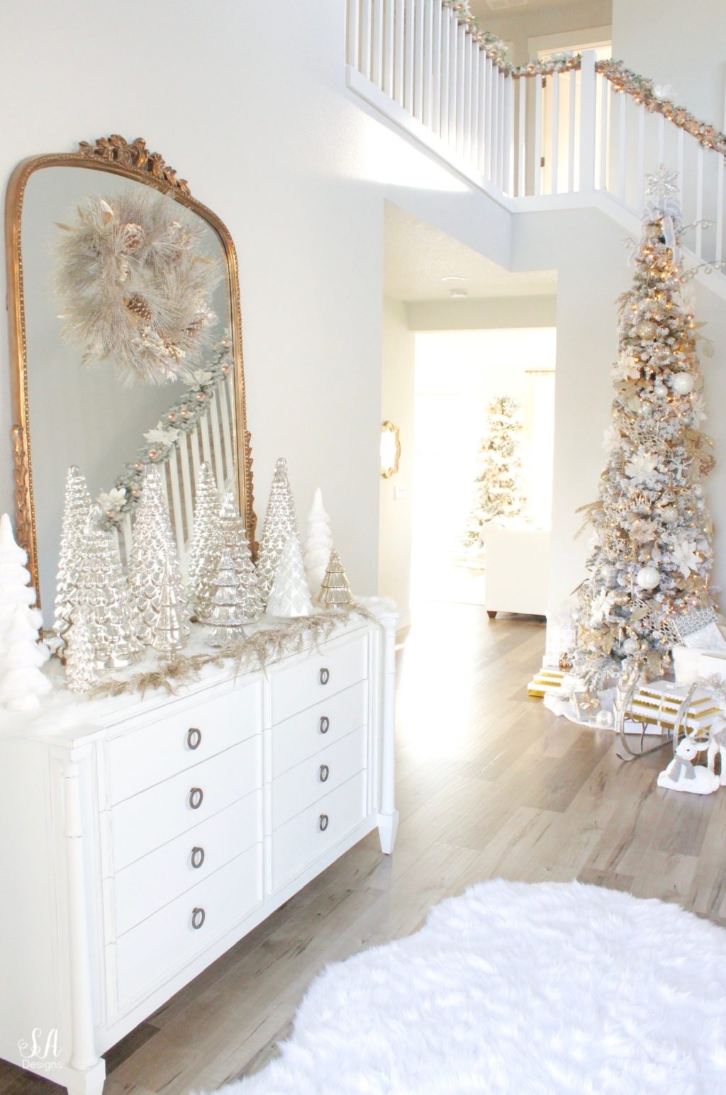 Whimsical Glam Christmas Living Room In Pastels - Summer Adams