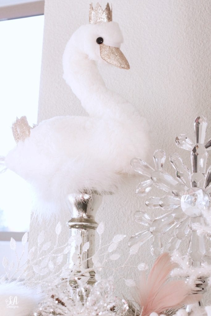 christmas swan figurines, swan lake nutcracker christmas