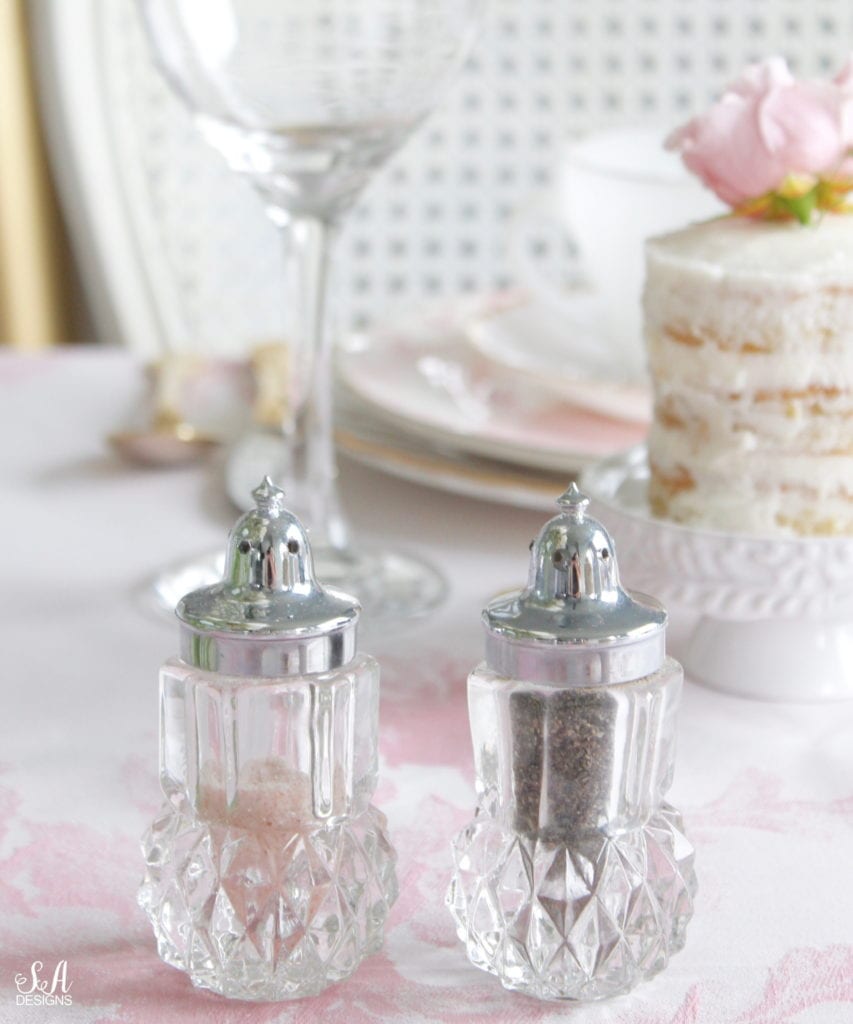 vintage crystal salt and pepper shakers