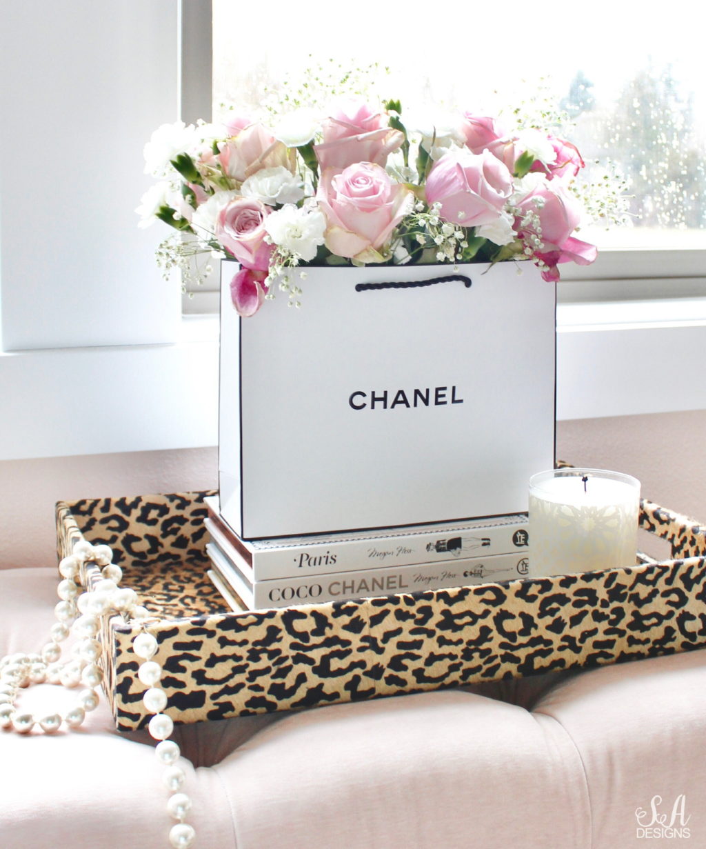 chanel flower wrapping paper bouquet