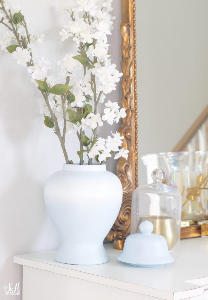 diy painted blue ombre ginger jar