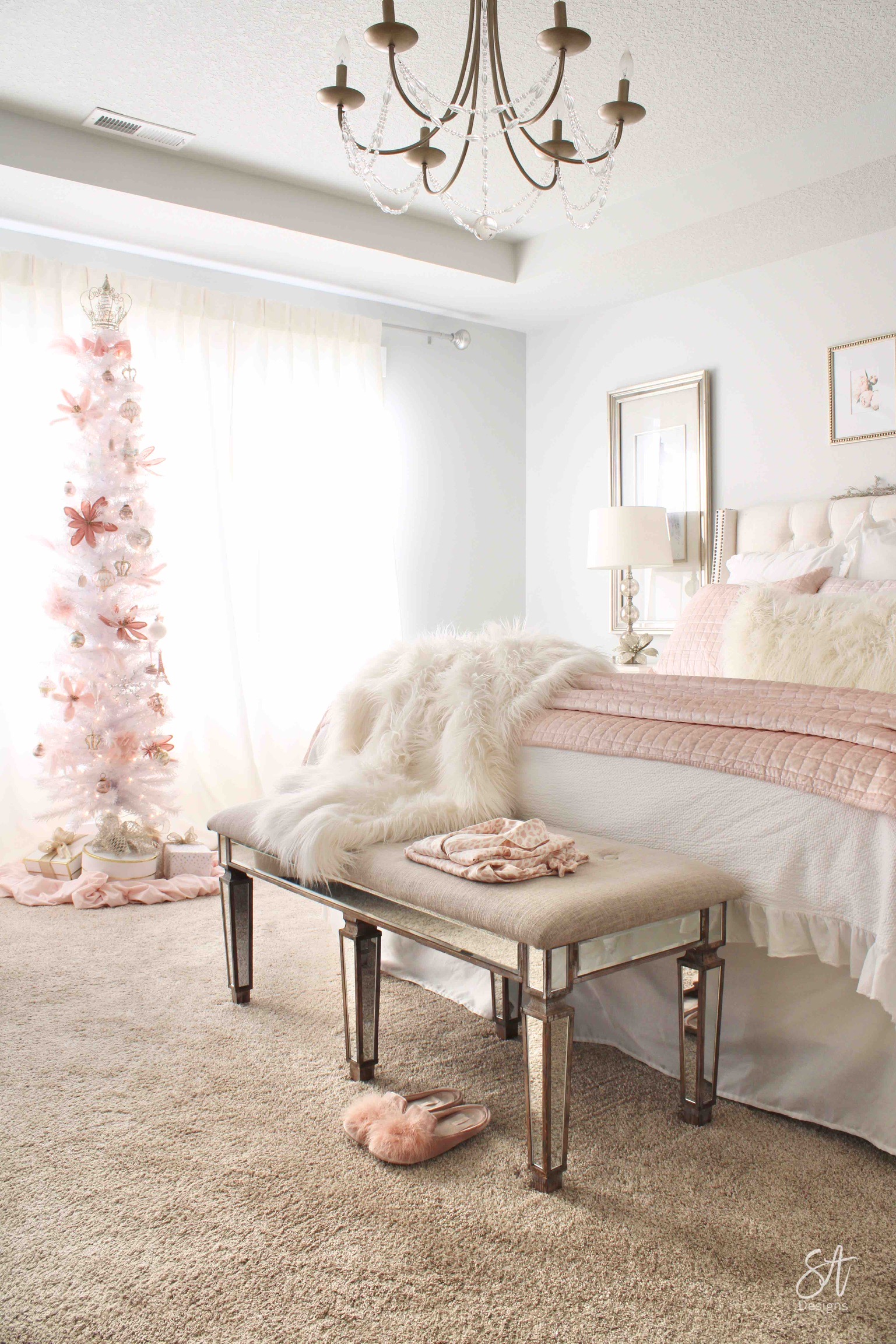  Blush Pink Christmas Master Bedroom 15 Summer Adams