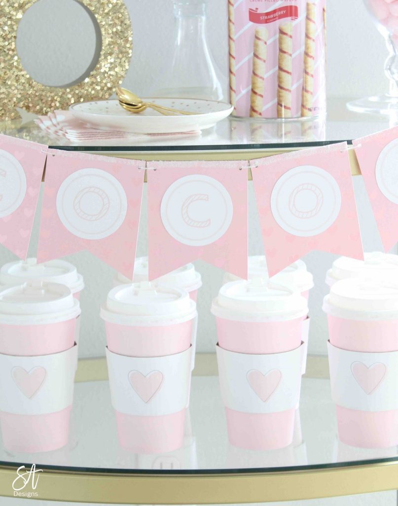 Instant Download Pink Hot Chocolate Bar Kit, Printable Baby Pink