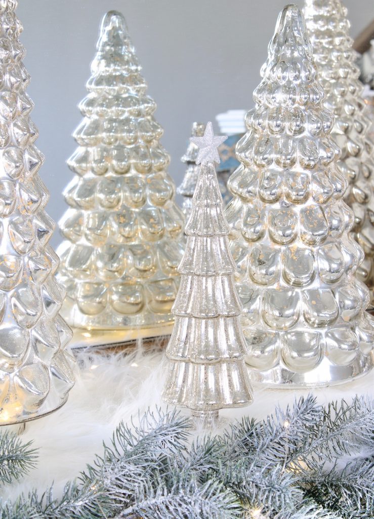 pottery barn mercury glass trees