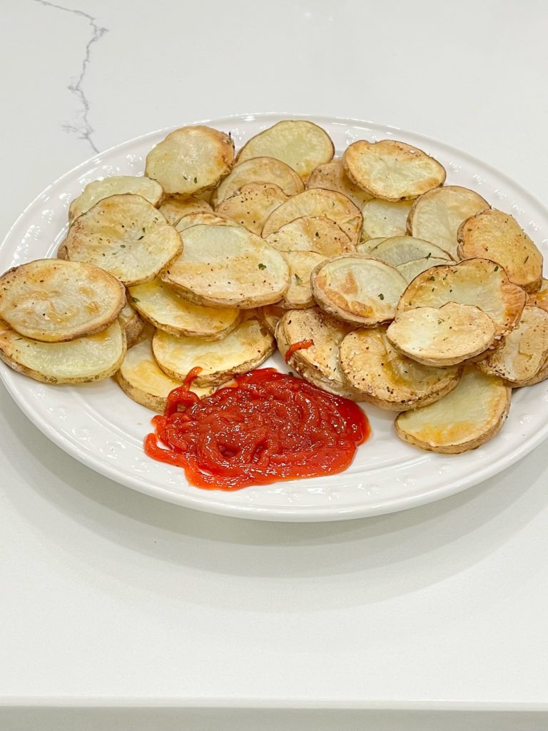 healthy air-fried potato chips, walmart beautiful drew barrymore air fryer