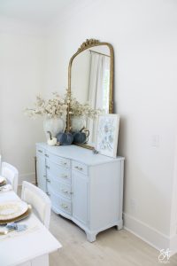 the perfect french blue paint, french blue buffet, blue velvet pumpkins, hot skwash pumpkins