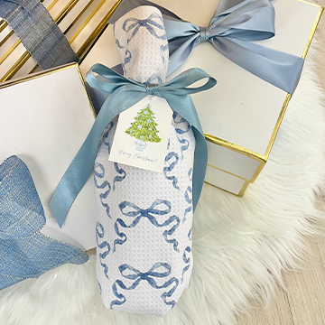 Free Blue Chinoiserie Christmas Gift Tag Printable